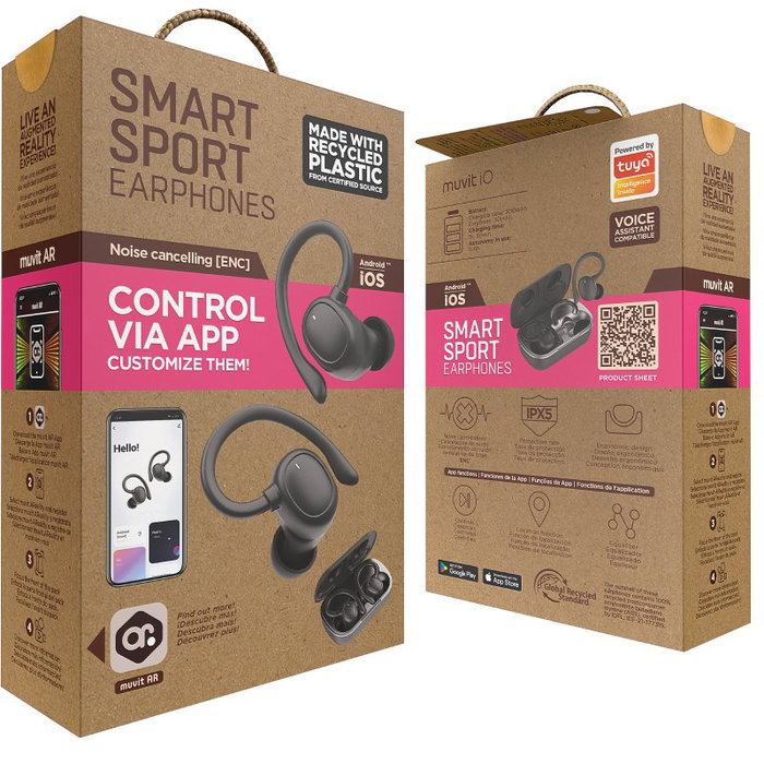 Muvit iO Smart True Wireless Sport ENC Negros Muvit iO Smart True Wireless Sport ENC Negros